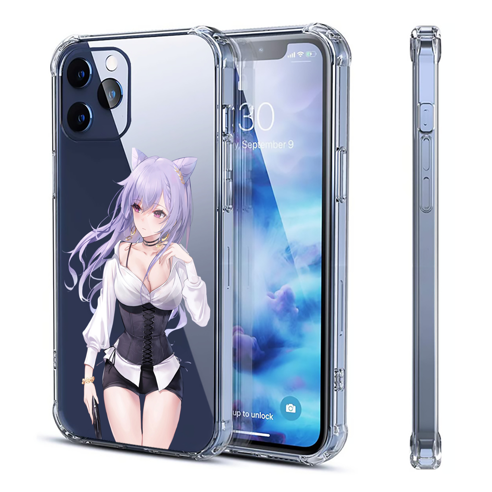 げんし神 刻晴 こくせい genshin Kokusei 【iPhone 12シリーズ対応】透明スマホケース（クリアソフトケース）